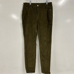 0341 Old Navy Rockstar Corduroy Pants Womens Brown High-Waisted Super-Skinny 8